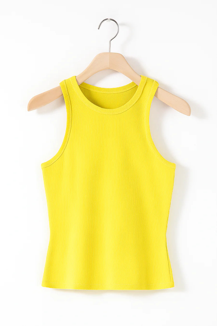 Nyla - Ribbed Sleeveless Top with High Neckline and Sculpted Fit