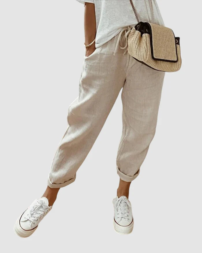 Sophia - Casual Trousers with Drawstring Waist