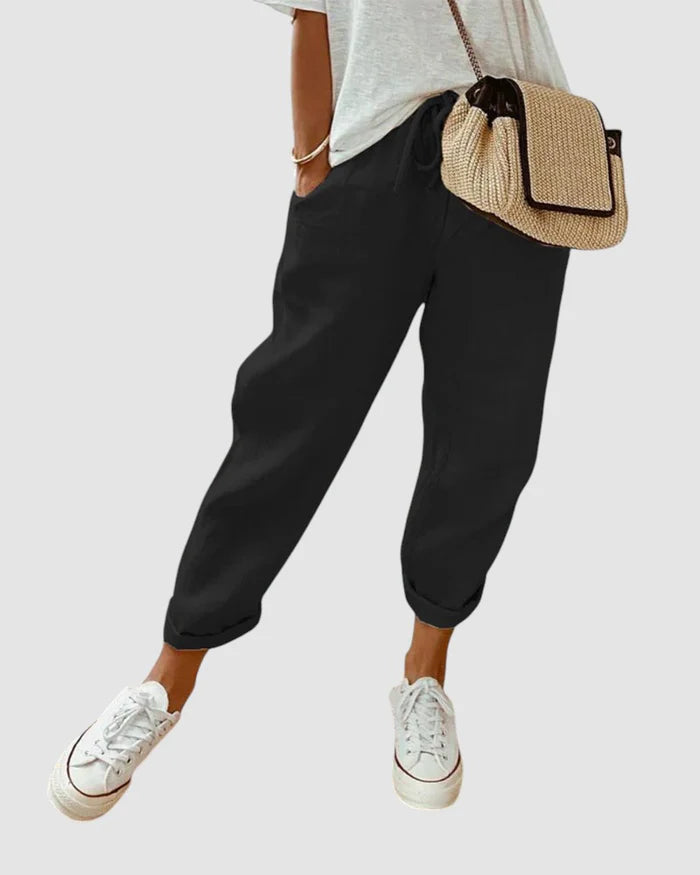 Sophia - Casual Trousers with Drawstring Waist