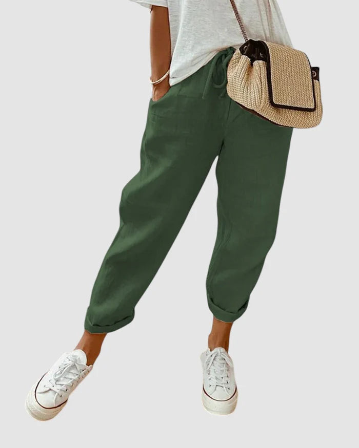 Sophia - Casual Trousers with Drawstring Waist