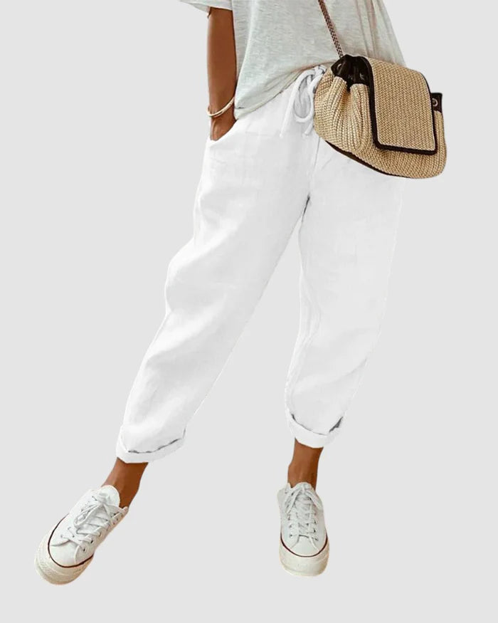 Sophia - Casual Trousers with Drawstring Waist