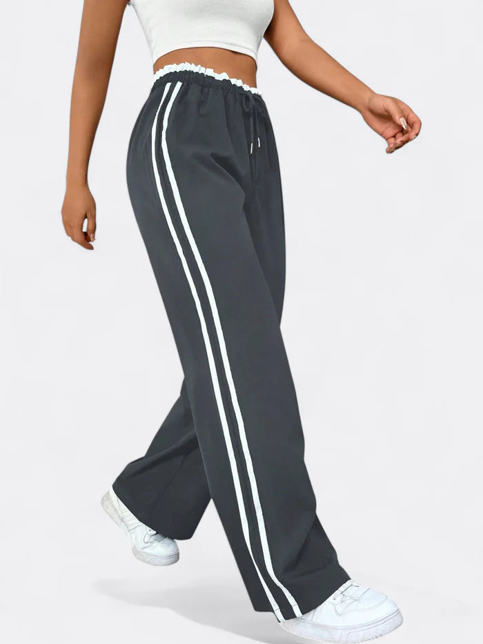 Sophie - High-Waisted Track Pants with Side Stripes