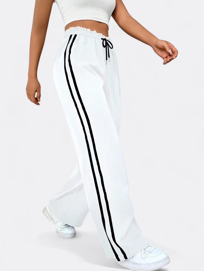Sophie - High-Waisted Track Pants with Side Stripes