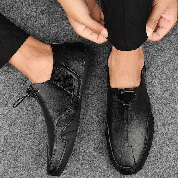 Theo – Casual Slip-On Loafers with Elastic Panel and Toggle Closure