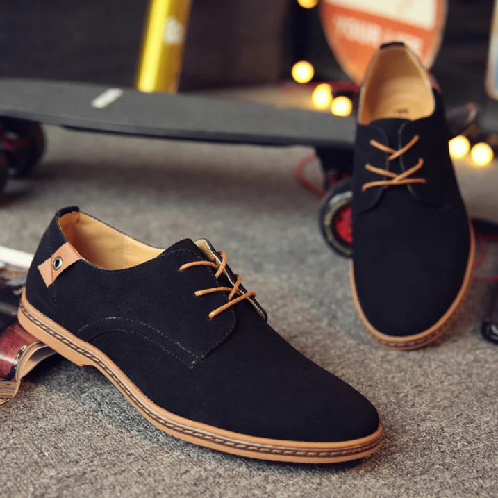 Wesley – Casual Derby Shoes with Faux Finish and Contrast Sole