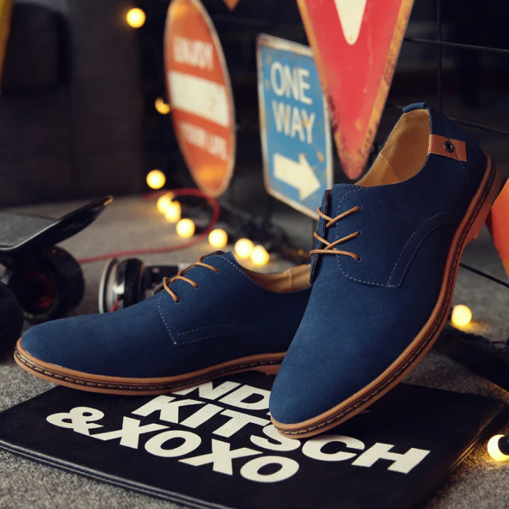 Wesley – Casual Derby Shoes with Faux Finish and Contrast Sole