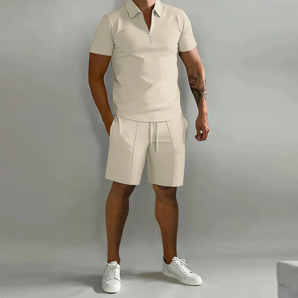 Xavier – 2-Piece Polo Set with Tapered Shorts and Stitch Detailing
