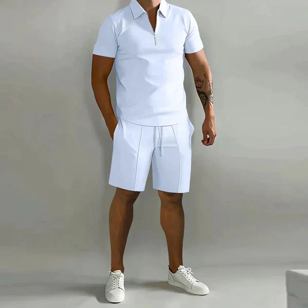 Xavier – 2-Piece Polo Set with Tapered Shorts and Stitch Detailing