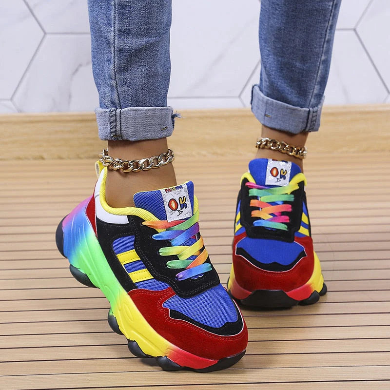 Zara – Chunky Streetwear Sneakers with Multicolor Panel Design
