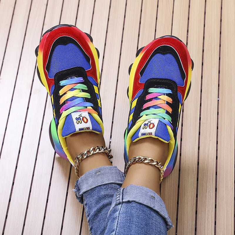 Zara – Chunky Streetwear Sneakers with Multicolor Panel Design