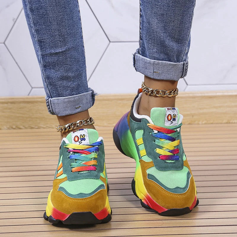 Zara – Chunky Streetwear Sneakers with Multicolor Panel Design