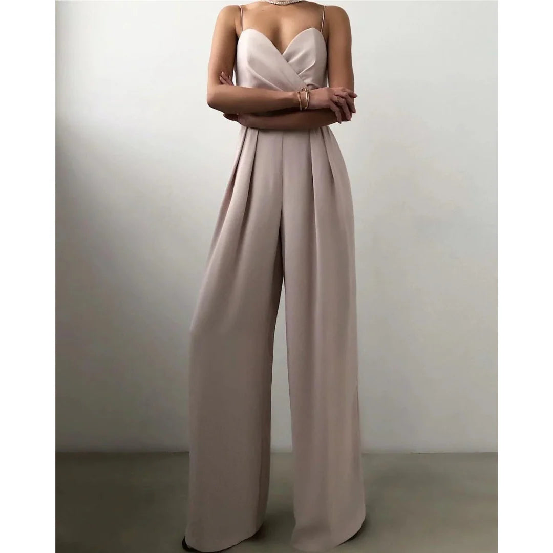 Zeryn – Wide-Leg Jumpsuit with Draped Bust and Spaghetti Straps