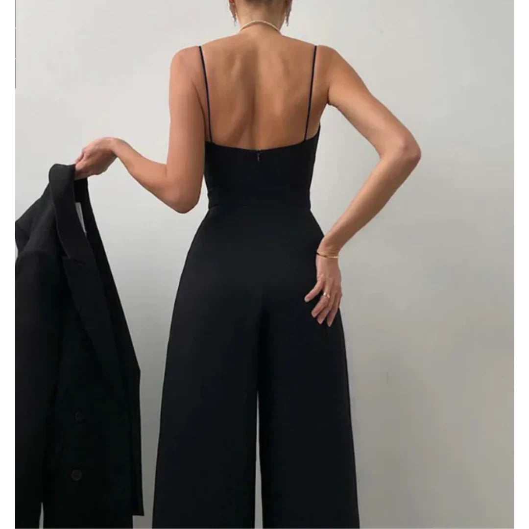 Zeryn – Wide-Leg Jumpsuit with Draped Bust and Spaghetti Straps