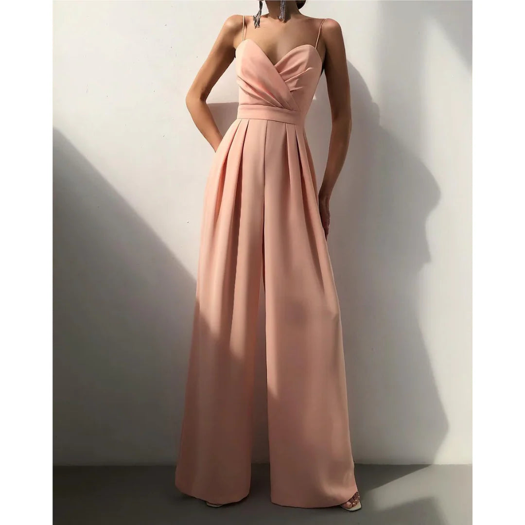 Zeryn – Wide-Leg Jumpsuit with Draped Bust and Spaghetti Straps