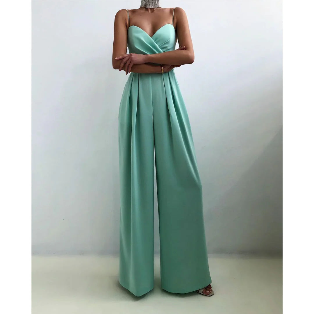 Zeryn – Wide-Leg Jumpsuit with Draped Bust and Spaghetti Straps