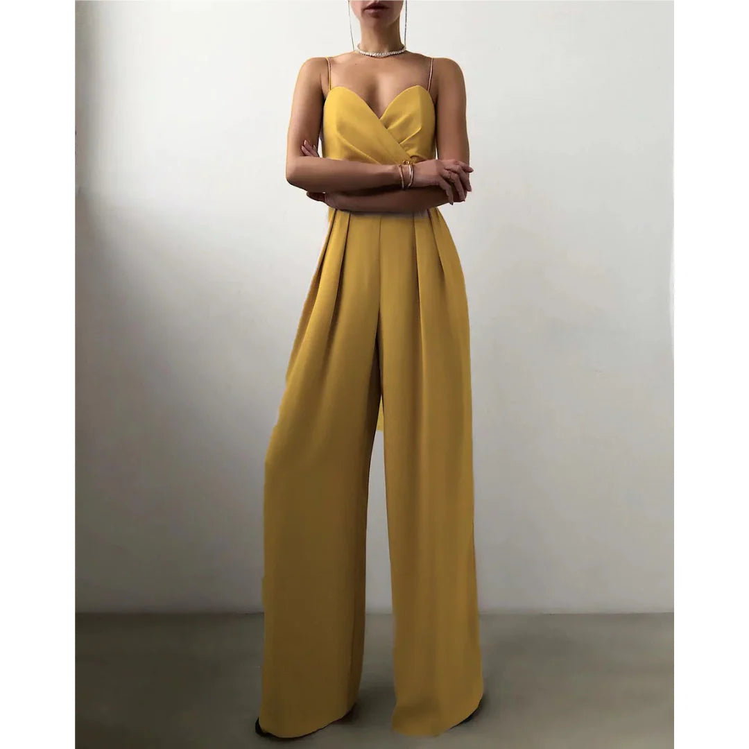 Zeryn – Wide-Leg Jumpsuit with Draped Bust and Spaghetti Straps