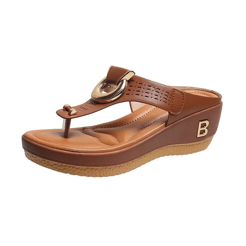 Talia | Women's Summer Wedge Sandals with Buckle Detail