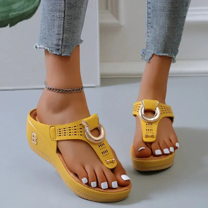 Talia | Women's Summer Wedge Sandals with Buckle Detail