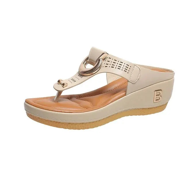 Talia | Women's Summer Wedge Sandals with Buckle Detail