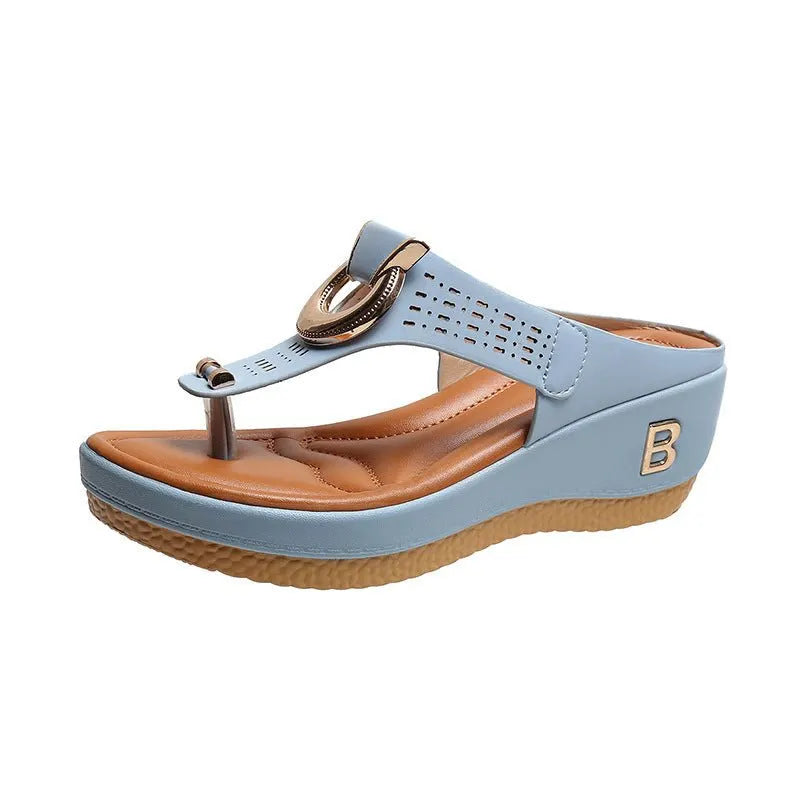 Talia | Women's Summer Wedge Sandals with Buckle Detail