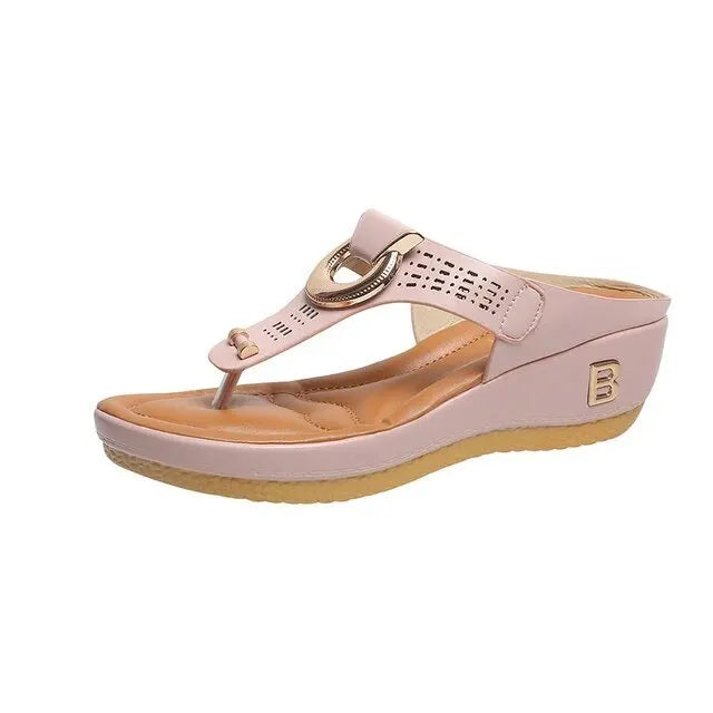 Talia | Women's Summer Wedge Sandals with Buckle Detail