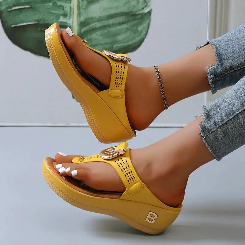 Talia | Women's Summer Wedge Sandals with Buckle Detail